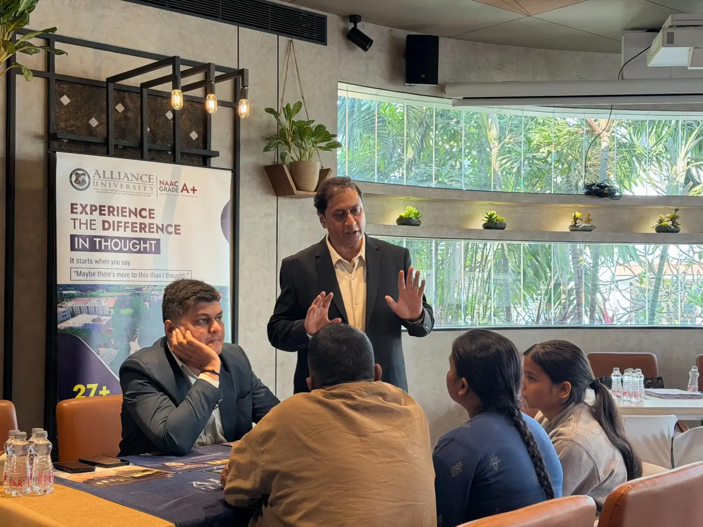 A counsellor leading a group discussion